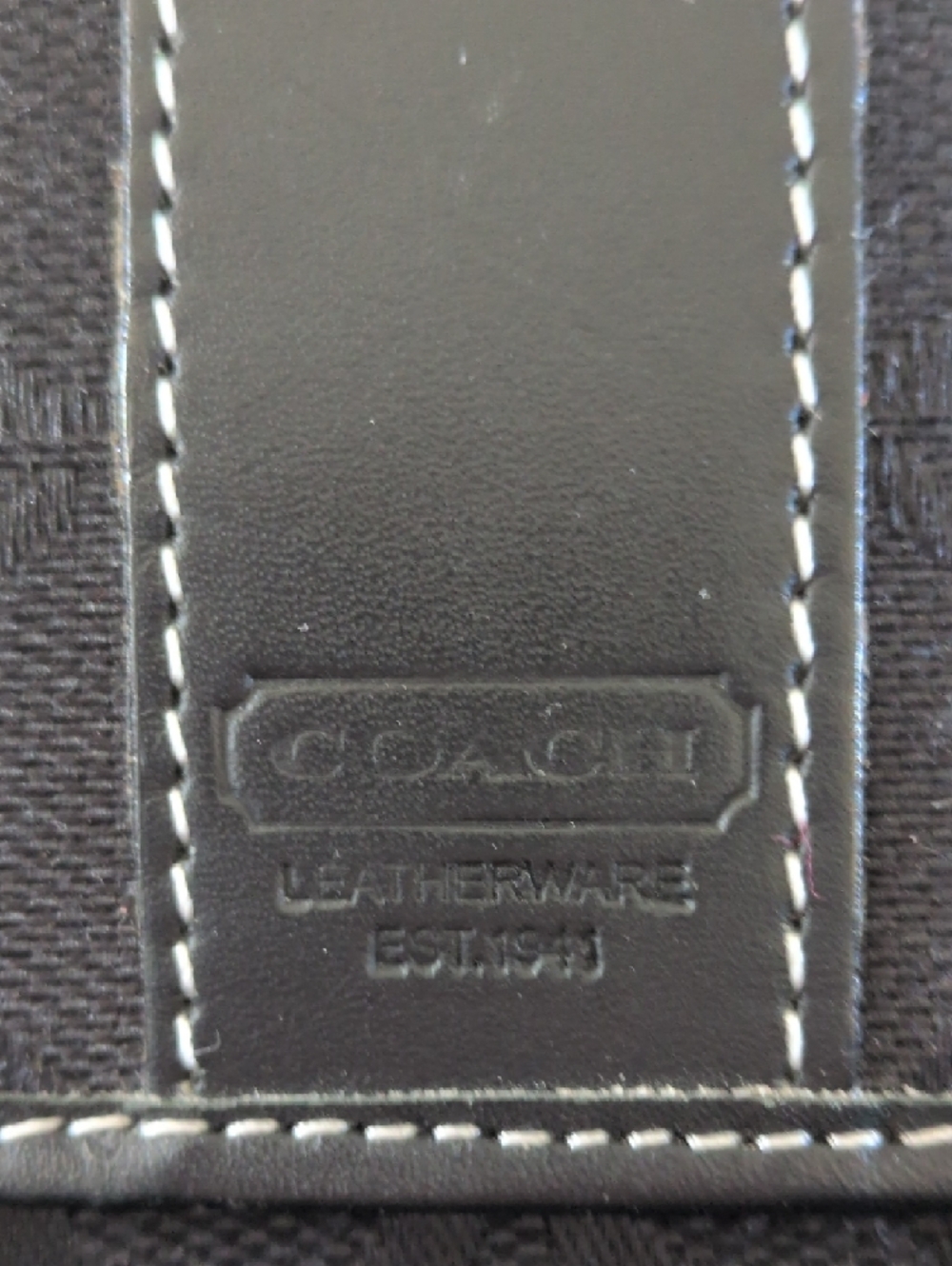 Coach Black Signature Canvas Zip Long Wallet W Checkbook Leather Trim Vintage - Picture 11 of 11